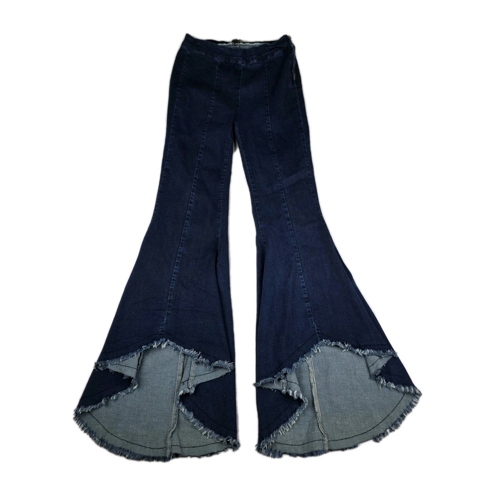 Judy Blue Jeans Womens Size‎ 7/28 Super Flare Fit Side Zip Mid Rise Blue Denim